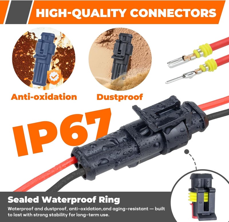 Noxtren 828Pcs 52 Sets Waterproof Automotive Electrical Wire Connectors with Ratcheting Wire Crimper, 1/2/3/4/5/6 Pin Plug Connectors Kit Water proof Connector - Image 3